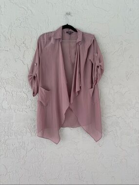 Fashion Nova Dusty Mauve Open-Front Tunic